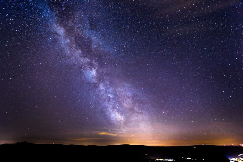 Starry night sky over a remote location